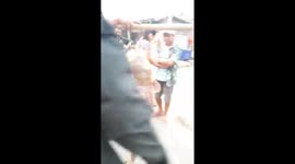 Huge Striped Barb Fish Caught In Thai Lake