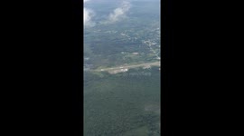 Flying past Kiunga town, PNG.