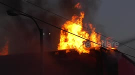 Two Alarm Fire Destroys Old Bank Building