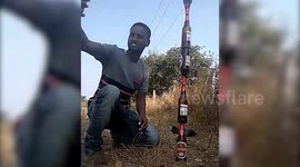 Man's quest to take selfie with beer bottles goes terribly wrong