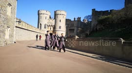 Windsor Castle Gurkas On Patrol Duty