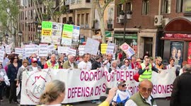 demonstration to defend the systemic public pension in Madrid
