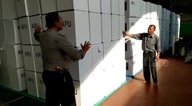 Police guard ballot boxes ahead of Indonesia elections