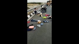 Further footage shows Indian police chasing down family on burning motorbike