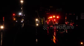 TRACTOR TRAILER ROLLOVER QEW FORT ERIE