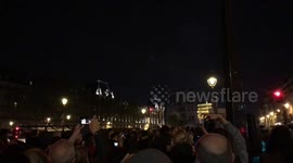 Religious chorus after the Fire of Notre Dame Cathedral in Paris