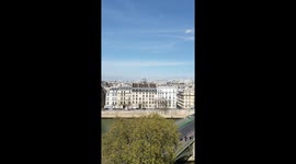 High angle of damaged caused on the Notre Dame