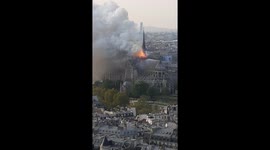 NotreDame burning dart from above