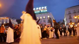 Children participating in the Procession of the Gypsies in Madrid