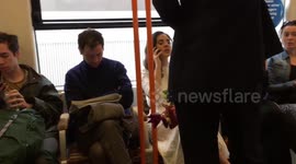 Bride To Be Travels To Her Wedding On The London Overground