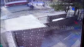 Scooter driver run over by bus, causing driver to flee the scene in north India