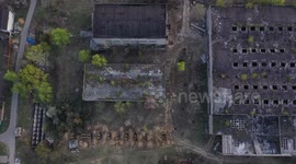 Drone footage of a forgotten industrial warehouse