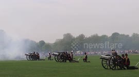 Hyde Park's Gun Salute to mark 93d anniversary of the Queen Elizabeth II in London, UK (2019)