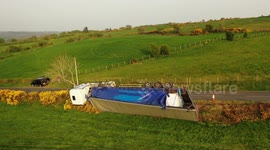 Drone Captures Crashed Lorry