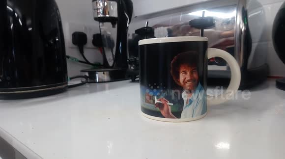 Bunch of millennials gasp as thermochromic Bob Ross mug reveals work of art
