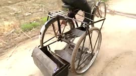 Watch teenager ride self made bin collecting cycle, designed in a bid to keep India clean