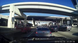 Wrong way driver on the service road