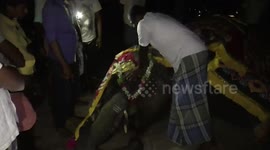 Devotees hold emotional funeral for tame elephant in south India