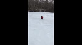 Toddler has superbly slippery time trying to hold onto fish