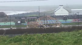 Large festival tent is destroyed by storm force winds on the wild atlantic way