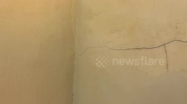 large single crack in wall