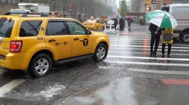 Heavy downpour causes havoc in New York City