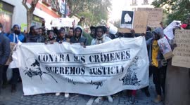 Street-sellers protest police brutality in Madrid