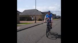 Toddlers first bike ride
