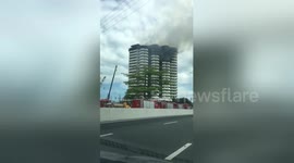 Fire rips through 22-storey apartment block in the Philippines