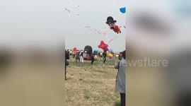 Bizarre kites fill the skies in northeast China during festival