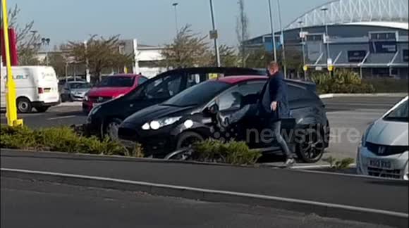 Brazen UK man spotted vandalising parked car in a fit of rage