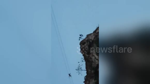 Monkey on wire! Amazing high-wire walking monkey spotted in south Thailand