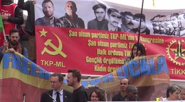 May Day celebration on Trafalgar square in London