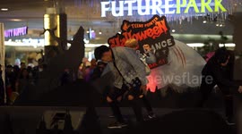 BTS pop group impersonators from Thailand perform at a Cover Dance contest.