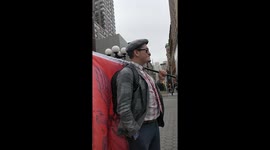 'Nazi' supporter is egged after ranting about transgender people in New York City