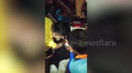 Tragic moment a woman riding pillion gets her hair entangled in a bike wheel in India