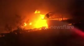 Fire is blasting gasoline stations at Veng Sreng st, Porsenchey district, phnom penh