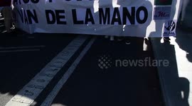 Demonstration of the Spanish gypsy community against racism in Madrid, Spain