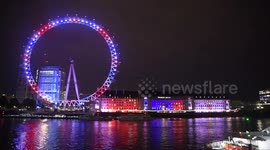 The London Eye And County Is Lit Up To Celebrate The Birth Of Harry And Meghan's Royal Baby Boy