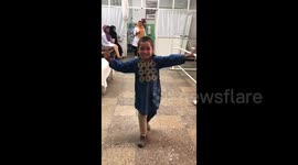 Afghan boy who lost leg to landmine dances for joy with new prosthetic limb