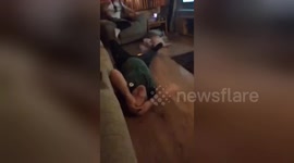 Jubilant Tottenham celebrates last-minute winner against Ajax by taking his top off