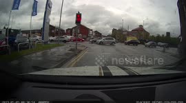 Motorcycle not keeping an eye on queue building ahead