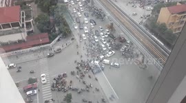 Crazy traffic in Hanoi, Vietnam