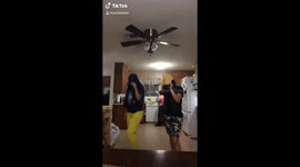 Cowboy guitar dance in the kitchen