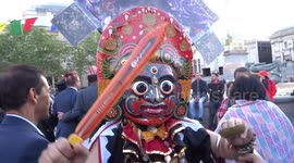 Living Goddess of Kathmandu, spirits and demons at Buddha Jayanti celebrations in Trafalgar Square on 12 May 2019