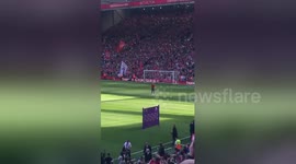 Fans cheer Mo Salah’s daughter as she shoots goal in front of Liverpool crowds