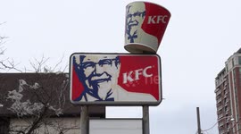 Old classic Kentucky fried chicken bucket sign spotted in Toronto Canada