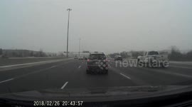 Dashcam - Car makes dangerous multi-lane change and nearly causes an accident