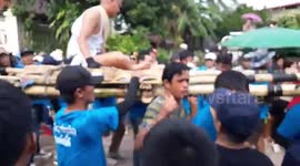 New monks initiation parade Ban Non Salao, Thailand!