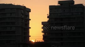 [4K] Sun Dawns Behind Mumbai Buildings